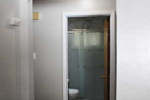 Bathroom featuring glass shower sliding door