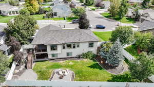 Aerial perspective of suburban area