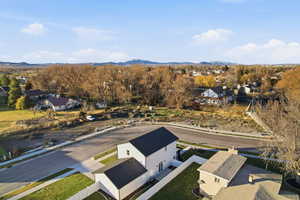 Aerial perspective of suburban area