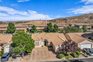 Aerial view of residential area