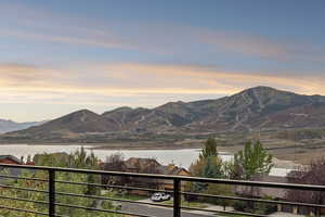 Mountain view with a large body of water