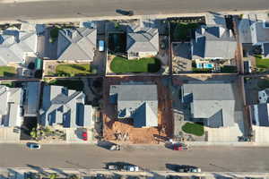Aerial view of residential area