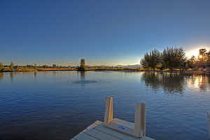 Dock featuring a water view