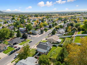 Aerial perspective of suburban area