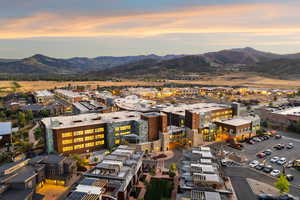 Aerial view of a mountainous background