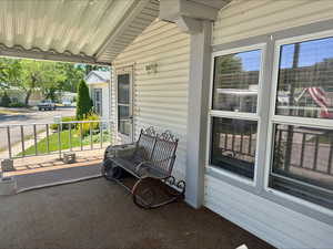 View of covered porch