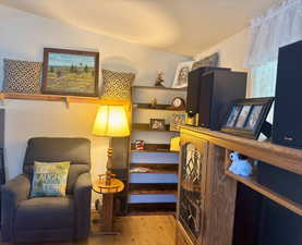 Living area featuring light wood-style floors