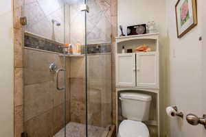 Bathroom with a shower stall