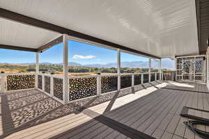 Deck with a mountain view