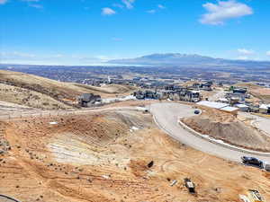 Bird's eye view of a mountain backdrop
