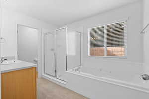 Primary bathroom with separate tub/shower