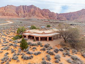 View of mountain background featuring a desert landscape