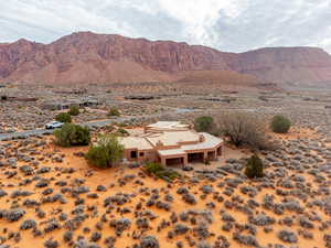 View of mountain background featuring a desert landscape and rural landscape