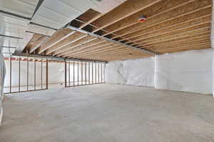 View of unfinished basement