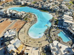 Bird's eye view of a pool area