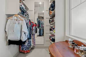 View of walk in closet