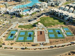 Aerial view of a pool area