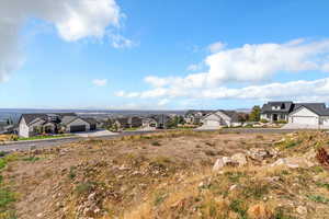 Aerial perspective of suburban area