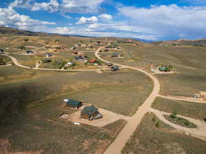 Aerial overview of property's location with rural landscape