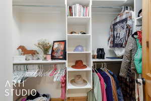 View of walk in closet