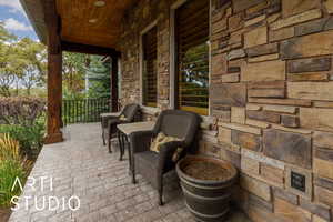 View of covered porch