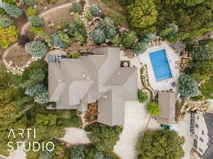 Bird's eye view of a pool