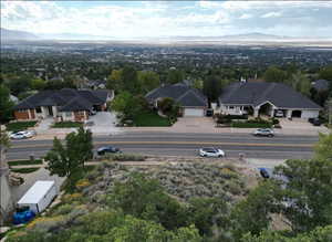 Aerial view of a mountainous background