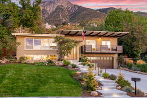 Front of Property with Mountain View, Balcony Overlooking Salt Lake Valley