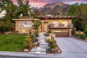 Front of Property with Mountain View, Balcony Overlooking Salt Lake Valley