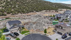 Aerial perspective of suburban area