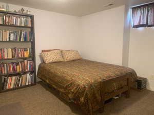 Bedroom with carpet floors