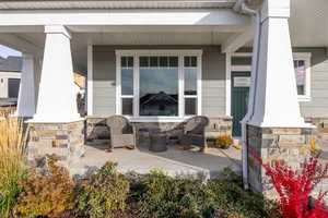 View of covered porch