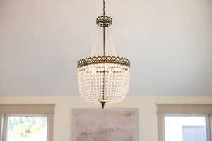 Detailed view of a chandelier