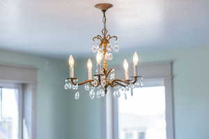 Detailed view of a chandelier