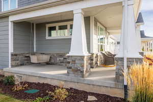 Exterior view of stone siding