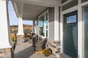 View of covered porch