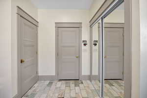 Laundry/mud room with door from garage