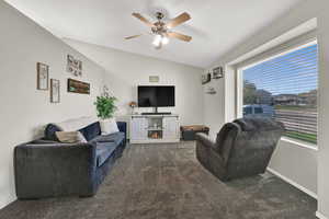 Carpeted living room