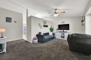Living room with a ceiling fan