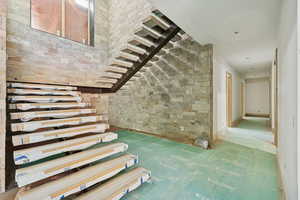 Staircase with baseboards