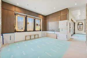 Unfurnished room with recessed lighting