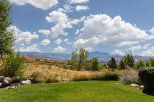 View of mountain background with rural landscape