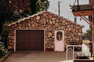 Garage with driveway