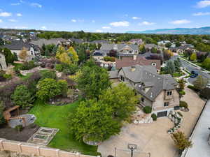 Aerial view of residential area