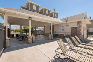 Patio area of community pool
