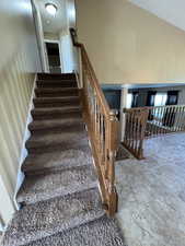 Stairway with lofted ceiling