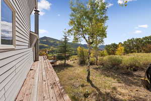 View of yard featuring a mountain view