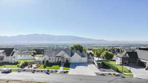 View of mountain background with nearby suburban area
