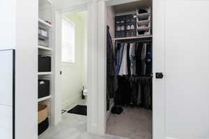 View of walk in closet