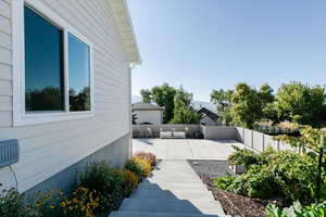 View of fenced backyard